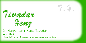 tivadar henz business card